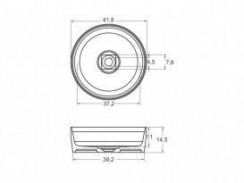 Раковина Riho Thin Round Ø41,8 см штучний камінь білий матовий F70026
