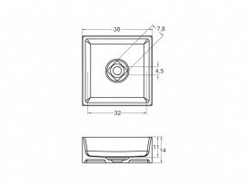 Раковина Riho Thin Square 38х38 см искусственный камень белый матовый F70024