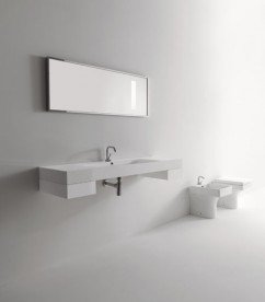 Раковина-столешница для ванной Kerasan Cento подвесная/накладная 140х45 см белая 353501