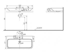 Раковина TOTO MH накладная прямоугольная керамика белый LW10417G