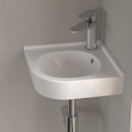 Раковина кутова Villeroy & Boch O.novo 40х32 см санітарна кераміка альпійський білий 73103301