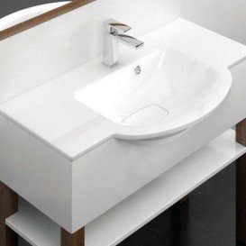 Раковина для ванної Marmorin Emma регульована від 60 до 250 см литий камінь білий 639 REG 0xx xx x