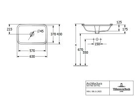 Раковина Villeroy&Boch Architectura 63х43 см без переливу санітарна кераміка альпійський білий 5A776101