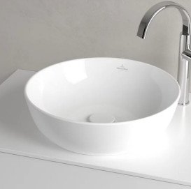 Раковина Villeroy & Boch Artis ⌀43 см без переливу TitanCeram CeramicPlus кам'яний білий 417943RW