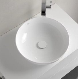 Раковина Villeroy & Boch Artis ⌀43 см без переливу TitanCeram CeramicPlus кам'яний білий 417943RW