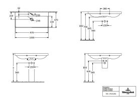 Раковина Villeroy & Boch Avento 100х47 см із переливом санітарна кераміка альпійський білий 4156A501