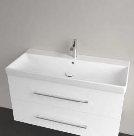 Раковина Villeroy & Boch Avento 100х47 см с переливом санитарная керамика CeramicPlus каменный белый 4156A5RW