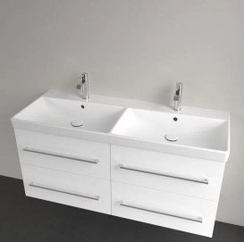 Раковина Villeroy&Boch Avento 120х47 см подвійна санітарна кераміка CeramicPlus альпійський білий 4A23CKR1