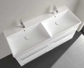 Раковина Villeroy&Boch Avento 120х47 см подвійна санітарна кераміка CeramicPlus кам'яний білий 4A23CKRW