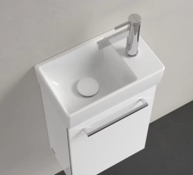 Раковина Villeroy&Boch Avento 36х22 см чаша зліва санітарна кераміка CeramicPlus альпійський білий 43003LR1