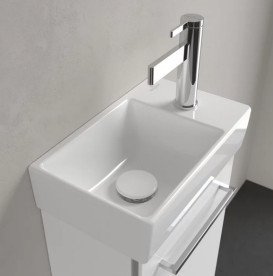 Раковина Villeroy&Boch Avento 36х22 см чаша зліва санітарна кераміка CeramicPlus альпійський білий 43003LR1
