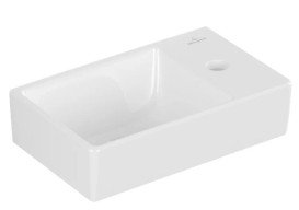 Раковина Villeroy&Boch Avento 36х22 см чаша зліва санітарна кераміка CeramicPlus альпійський білий 43003LR1