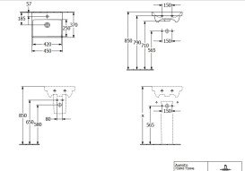 Раковина Villeroy & Boch Avento 45х37 см із переливом санітарна кераміка CeramicPlus кам'яний білий 735845RW
