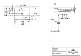 Раковина Villeroy & Boch Avento 55х44 см нешлифованная санитарная керамика CeramicPlus альпийский белый 4A0655R1