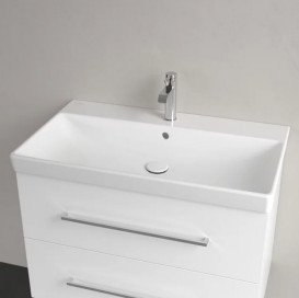 Раковина Villeroy & Boch Avento 80х47 см із переливом санітарна кераміка CeramicPlus кам'яний білий 415680RW