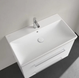 Раковина Villeroy & Boch Avento 80х47 см із переливом санітарна кераміка CeramicPlus кам'яний білий 415680RW