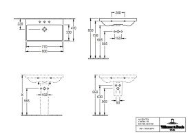 Раковина Villeroy & Boch Avento 80х47 см із переливом санітарна кераміка CeramicPlus кам'яний білий 415680RW