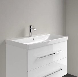 Раковина Villeroy & Boch Avento 80х47 см із переливом санітарна кераміка CeramicPlus кам'яний білий 415680RW