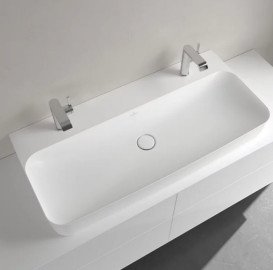 Раковина Villeroy & Boch Finion 100х47 см без перелива TitanCeram CeramicPlus каменный белый 41681LRW