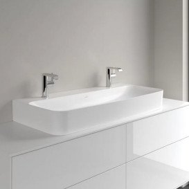 Раковина Villeroy & Boch Finion 100х47 см без перелива TitanCeram CeramicPlus каменный белый 41681LRW