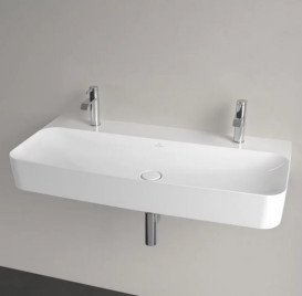 Раковина Villeroy & Boch Finion 100х47 см без перелива TitanCeram CeramicPlus каменный белый 4168A1RW