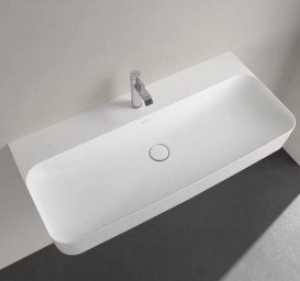 Раковина Villeroy & Boch Finion 100х47 см із прихованим переливом TitanCeram CeramicPlus кам'яний білий 4168ABRW