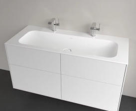 Раковина Villeroy & Boch Finion 120х50 см без перелива TitanCeram CeramicPlus каменный белый 4164C1RW
