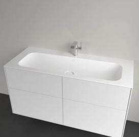 Раковина Villeroy & Boch Finion 120х50 см без перелива TitanCeram CeramicPlus каменный белый 4164C2RW