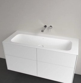 Раковина Villeroy & Boch Finion 120х50 см нешлифованная без перелива TitanCeram CeramicPlus каменный белый 4164C3RW