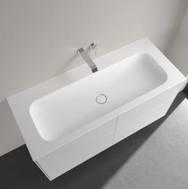 Раковина Villeroy & Boch Finion 120х50 см нешлифованная без перелива TitanCeram CeramicPlus каменный белый 4164C3RW