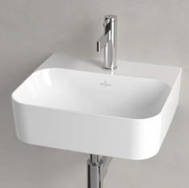 Раковина Villeroy & Boch Finion 43х39 см із прихованим переливом TitanCeram CeramicPlus кам'яний білий 436444RW