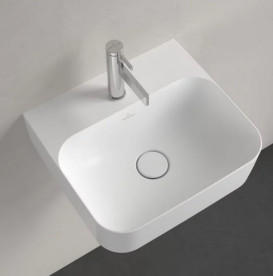 Раковина Villeroy & Boch Finion 43х39 см із прихованим переливом TitanCeram CeramicPlus кам'яний білий 436444RW