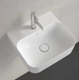Раковина Villeroy & Boch Finion 43х39 см со скрытым переливом TitanCeram CeramicPlus каменный белый 436444RW