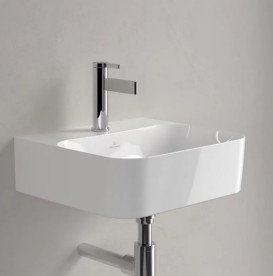 Раковина Villeroy & Boch Finion 43х39 см со скрытым переливом TitanCeram CeramicPlus каменный белый 436444RW