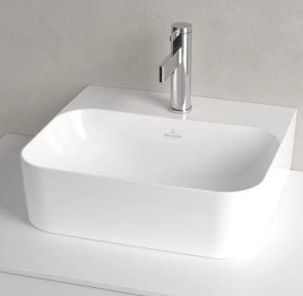 Раковина Villeroy & Boch Finion 43х39 см шлифованная без перелива TitanCeram CeramicPlus альпийский белый 43644LR1