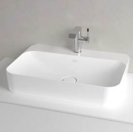 Раковина Villeroy & Boch Finion 60х44,5 см без перелива TitanCeram CeramicPlus каменный белый 414261RW