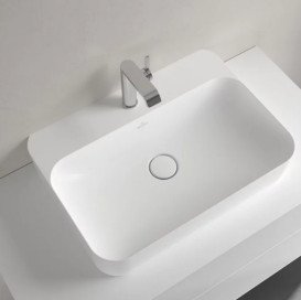 Раковина Villeroy & Boch Finion 60х44,5 см без перелива TitanCeram CeramicPlus каменный белый 414261RW