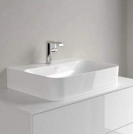 Раковина Villeroy & Boch Finion 60х47 см із прихованим переливом шліфована TitanCeram CeramicPlus альпійський білий 41686CR1