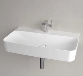 Раковина Villeroy & Boch Finion 80х47 см із прихованим переливом TitanCeram CeramicPlus кам'яний білий 416884RW