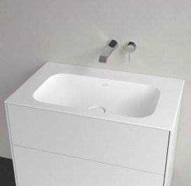 Раковина Villeroy & Boch Finion 80х50 см нешлифованная без перелива TitanCeram CeramicPlus каменный белый 416483RW