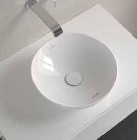 Раковина Villeroy & Boch Loop & Friends ⌀38 см з переливом TitanCeram CeramicPlus білий альпійський 4A4500R1