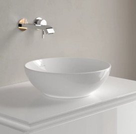 Раковина Villeroy & Boch Loop & Friends ⌀38 см з переливом TitanCeram CeramicPlus білий альпійський 4A4500R1