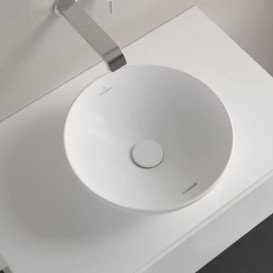 Раковина Villeroy & Boch Loop & Friends ⌀38 см з переливом TitanCeram CeramicPlus кам'яний білий 4A4500RW