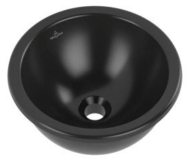 Раковина Villeroy & Boch Loop & Friends ⌀38 см з переливом TitanCeram CeramicPlus Ebony (чорний матовий) 4A5200S5