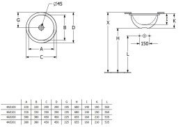 Раковина Villeroy & Boch Loop & Friends ⌀38 см без переливу TitanCeram CeramicPlus Ebony (чорний матовий) 4A5201S5