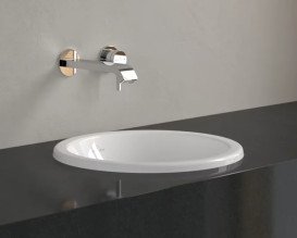 Раковина Villeroy & Boch Loop & Friends ⌀39 см с переливом TitanCeram CeramicPlus альпийский белый 4A5900R1