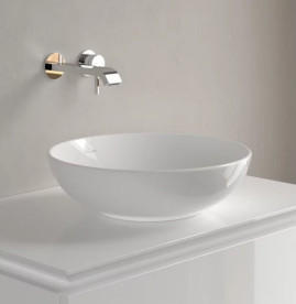 Раковина Villeroy & Boch Loop & Friends ⌀42 см із переливом TitanCeram CeramicPlus альпійський білий 4A4600R1
