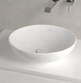 Раковина Villeroy & Boch Loop & Friends ⌀42 см з переливом TitanCeram CeramicPlus кам'яний білий 4A4600RW