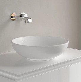 Раковина Villeroy & Boch Loop & Friends ⌀42 см з переливом TitanCeram CeramicPlus кам'яний білий 4A4600RW
