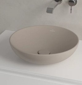 Раковина Villeroy & Boch Loop & Friends ⌀42 см з переливом TitanCeram CeramicPlus мигдаль 4A4600AM